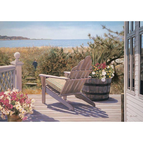 Shelter Island II Black Modern Wood Framed Art Print with Double Matting by DeSantis, Bob