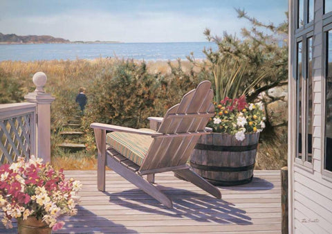 Shelter Island II White Modern Wood Framed Art Print with Double Matting by DeSantis, Bob