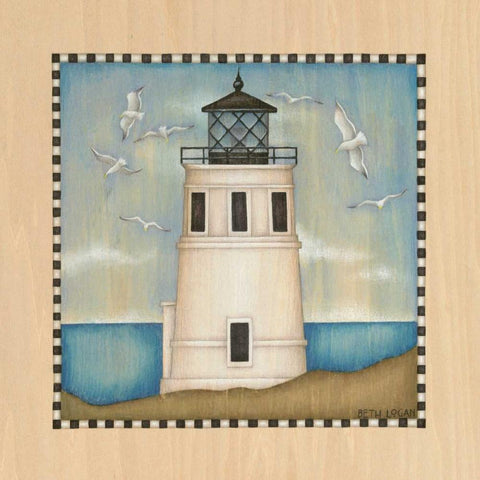 Lighthouse Cove II Gold Ornate Wood Framed Art Print with Double Matting by Logan, Beth