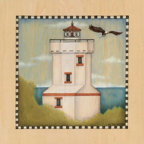 Lighthouse Cove IV Gold Ornate Wood Framed Art Print with Double Matting by Logan, Beth