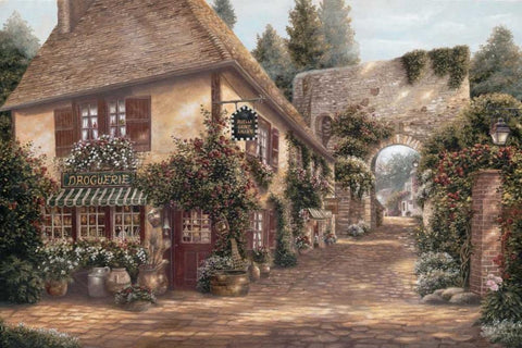 Ruelle Saint Amant Black Ornate Wood Framed Art Print with Double Matting by Brown, Betsy