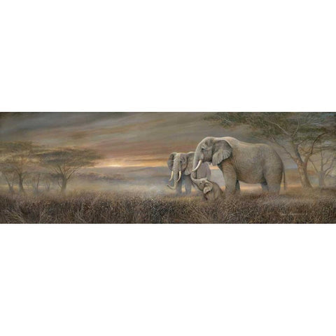 Gentle Giants Black Modern Wood Framed Art Print with Double Matting by Manning, Ruane