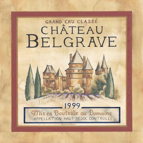 Chateau Belgrave 1999 Black Modern Wood Framed Art Print with Double Matting by Henson, Richard