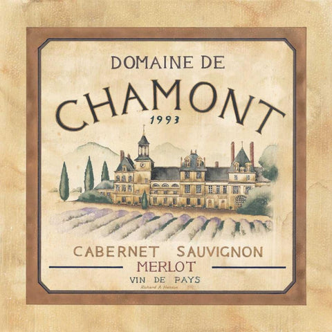 Domaine de Chamont 1993 White Modern Wood Framed Art Print by Henson, Richard