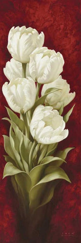 Magnificent Tulips I Black Ornate Wood Framed Art Print with Double Matting by Levashov, Igor