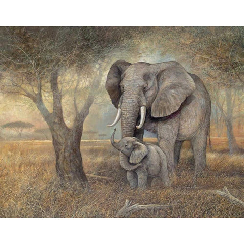 Gentle Touch Gold Ornate Wood Framed Art Print with Double Matting by Manning, Ruane