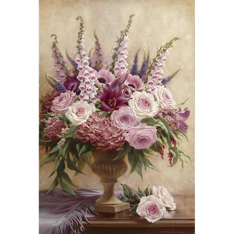 Symphony Bouquet I Gold Ornate Wood Framed Art Print with Double Matting by Levashov, Igor