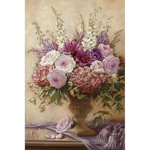 Symphony Bouquet II Gold Ornate Wood Framed Art Print with Double Matting by Levashov, Igor