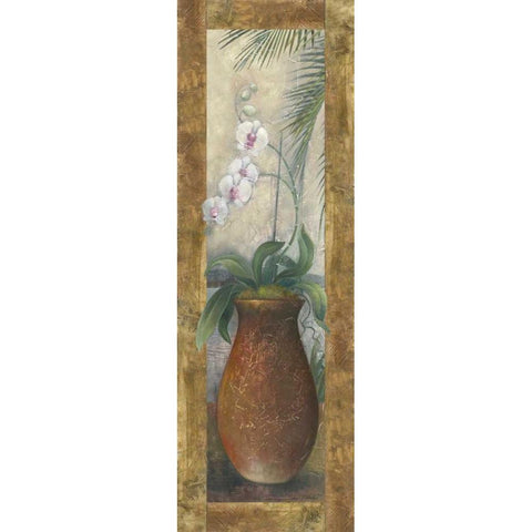 Orchids in Paradise I Gold Ornate Wood Framed Art Print with Double Matting by Vollherbst-Lane, Elaine