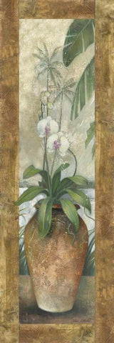 Orchids in Paradise II White Modern Wood Framed Art Print with Double Matting by Vollherbst-Lane, Elaine