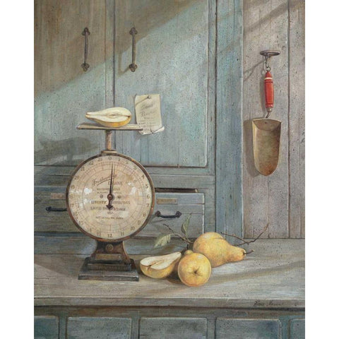 Spice Pears White Modern Wood Framed Art Print by Manning, Ruane