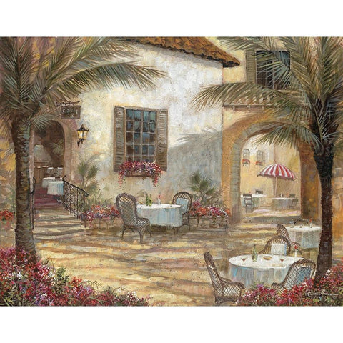 Courtyard Ambiance Black Modern Wood Framed Art Print with Double Matting by Manning, Ruane