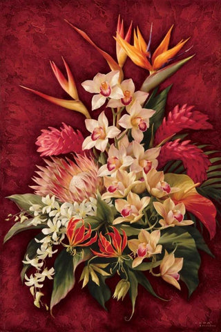 Rare Exoitcs II White Modern Wood Framed Art Print with Double Matting by Levashov, Igor