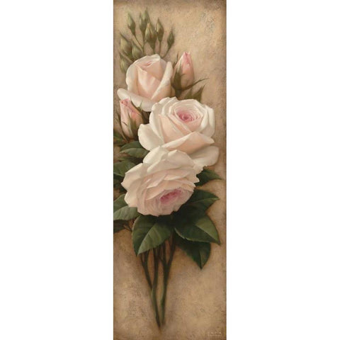 Pink Petals I Black Modern Wood Framed Art Print by Levashov, Igor