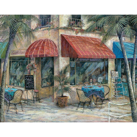 Cafe of the Arts Black Modern Wood Framed Art Print with Double Matting by Manning, Ruane