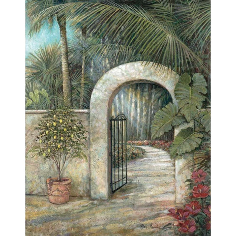 Tranquil Gardn II Black Modern Wood Framed Art Print by Manning, Ruane