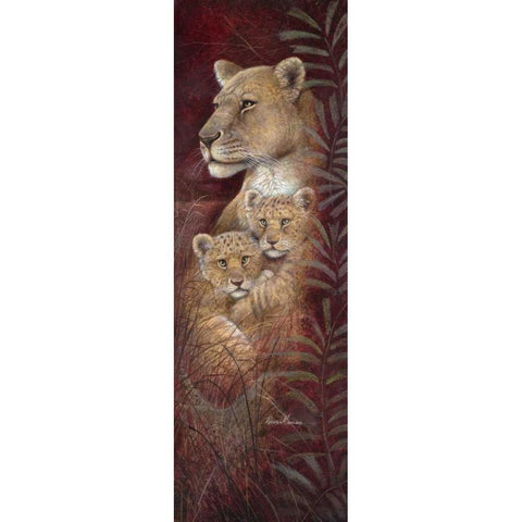 Serengeti Twins Gold Ornate Wood Framed Art Print with Double Matting by Manning, Ruane