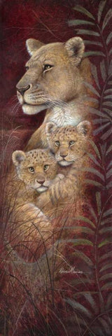 Serengeti Twins White Modern Wood Framed Art Print with Double Matting by Manning, Ruane