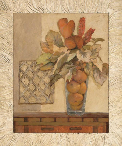 Olson-Citrus Bouquet I White Modern Wood Framed Art Print with Double Matting by Olson, Charlene