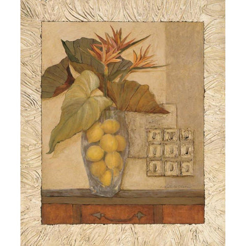 Olson-Citrus Bouquet II Gold Ornate Wood Framed Art Print with Double Matting by Olson, Charlene