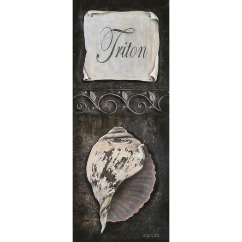 Triton White Modern Wood Framed Art Print by Tava Studios