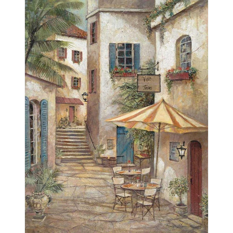 Vino y Tapas Black Modern Wood Framed Art Print by Manning, Ruane