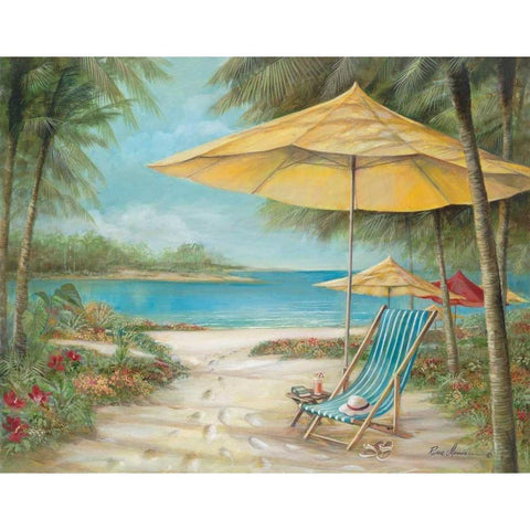 Relax Paradise II Black Modern Wood Framed Art Print by Manning, Ruane