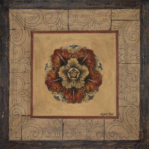 Rosette II White Modern Wood Framed Art Print by Tava Studios