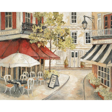 Daytime Cafe I Black Modern Wood Framed Art Print with Double Matting by Olson, Charlene