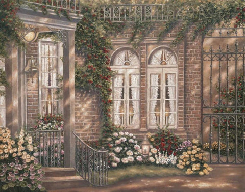 New Orleans Twilight I White Modern Wood Framed Art Print with Double Matting by Brown, Betsy