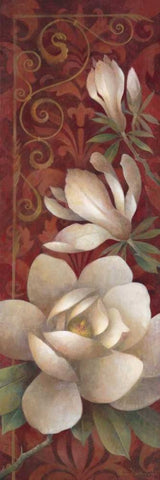 Magnolia Melody I White Modern Wood Framed Art Print with Double Matting by Vollherbst-Lane, Elaine