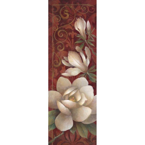 Magnolia Melody I Black Modern Wood Framed Art Print with Double Matting by Vollherbst-Lane, Elaine