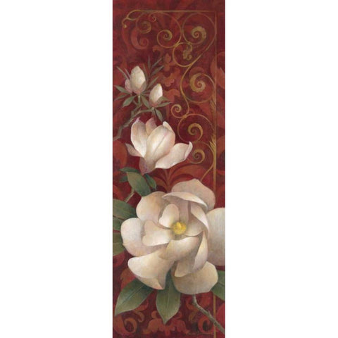 Magnolia Melody II Black Modern Wood Framed Art Print with Double Matting by Vollherbst-Lane, Elaine