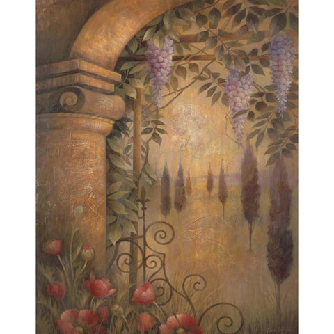 Wisteria Garden I Black Modern Wood Framed Art Print with Double Matting by Vollherbst-Lane, Elaine