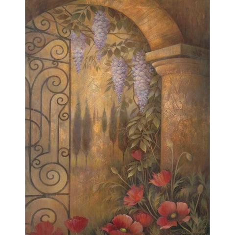 Wisteria Garden II Black Modern Wood Framed Art Print by Vollherbst-Lane, Elaine
