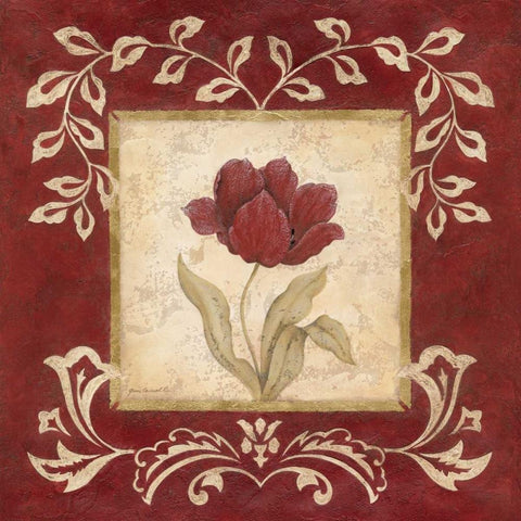 Scarlet Shine I Gold Ornate Wood Framed Art Print with Double Matting by Carroll, Jane