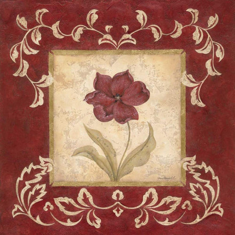 Scarlet Shine II Gold Ornate Wood Framed Art Print with Double Matting by Carroll, Jane