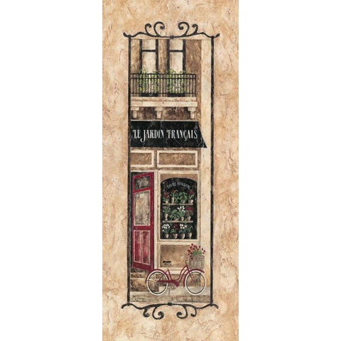 Le Jardin Francais Gold Ornate Wood Framed Art Print with Double Matting by Donovan, Maria