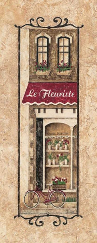 Le Fleuriste Black Ornate Wood Framed Art Print with Double Matting by Donovan, Maria