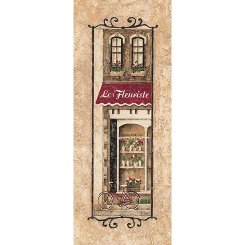 Le Fleuriste Gold Ornate Wood Framed Art Print with Double Matting by Donovan, Maria