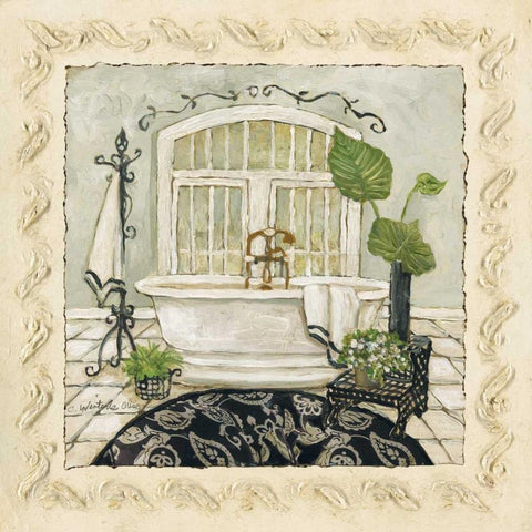 Serenity Bath II Gold Ornate Wood Framed Art Print with Double Matting by Olson, Charlene