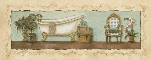 Private Moments II Black Ornate Wood Framed Art Print with Double Matting by Olson, Charlene