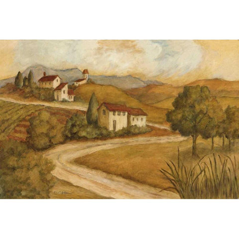 Traveling the Countryside I Black Modern Wood Framed Art Print with Double Matting by Olson, Charlene