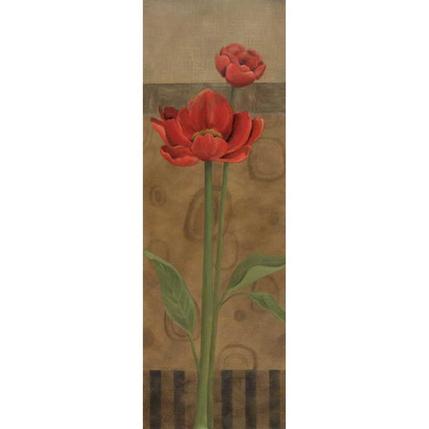 Geometric Poppy I Gold Ornate Wood Framed Art Print with Double Matting by Robinson, Carol