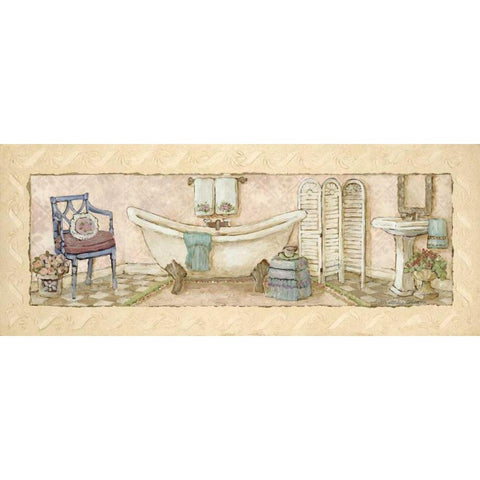 Annabelles Bath II Black Modern Wood Framed Art Print with Double Matting by Olson, Charlene