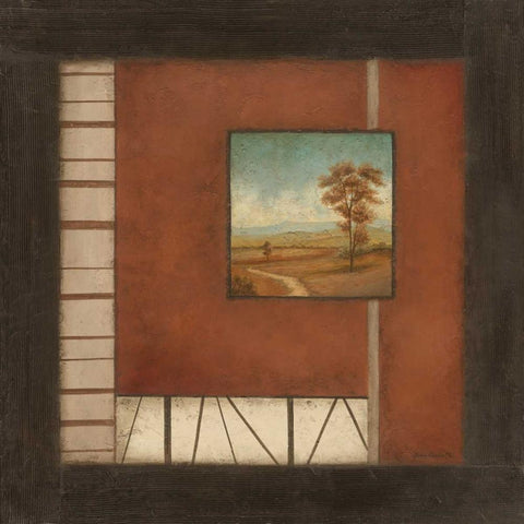 Linear Landscape I Gold Ornate Wood Framed Art Print with Double Matting by Carroll, Jane