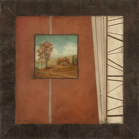 Linear Landscape II White Modern Wood Framed Art Print with Double Matting by Carroll, Jane