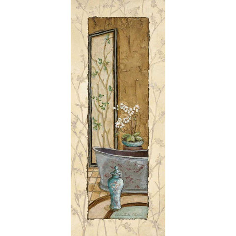 Oriental Bath I Black Modern Wood Framed Art Print with Double Matting by Olson, Charlene