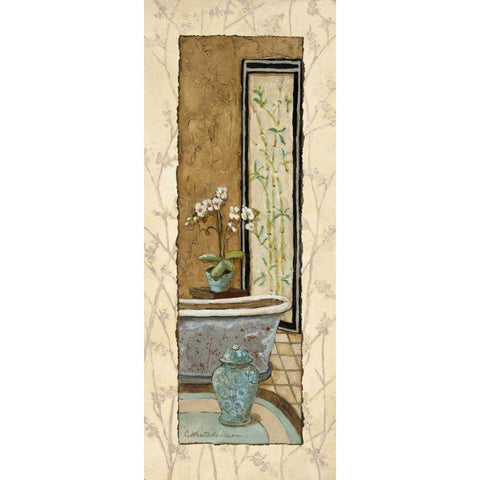 Oriental Bath II Gold Ornate Wood Framed Art Print with Double Matting by Olson, Charlene