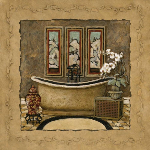 Asian Warmth II Gold Ornate Wood Framed Art Print with Double Matting by Olson, Charlene